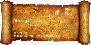 Abonyi Kitti névjegykártya